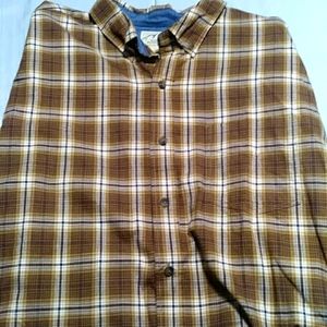 NEW Blue Mountain Flannel long sleeve Oxford plaid collard button up shirt